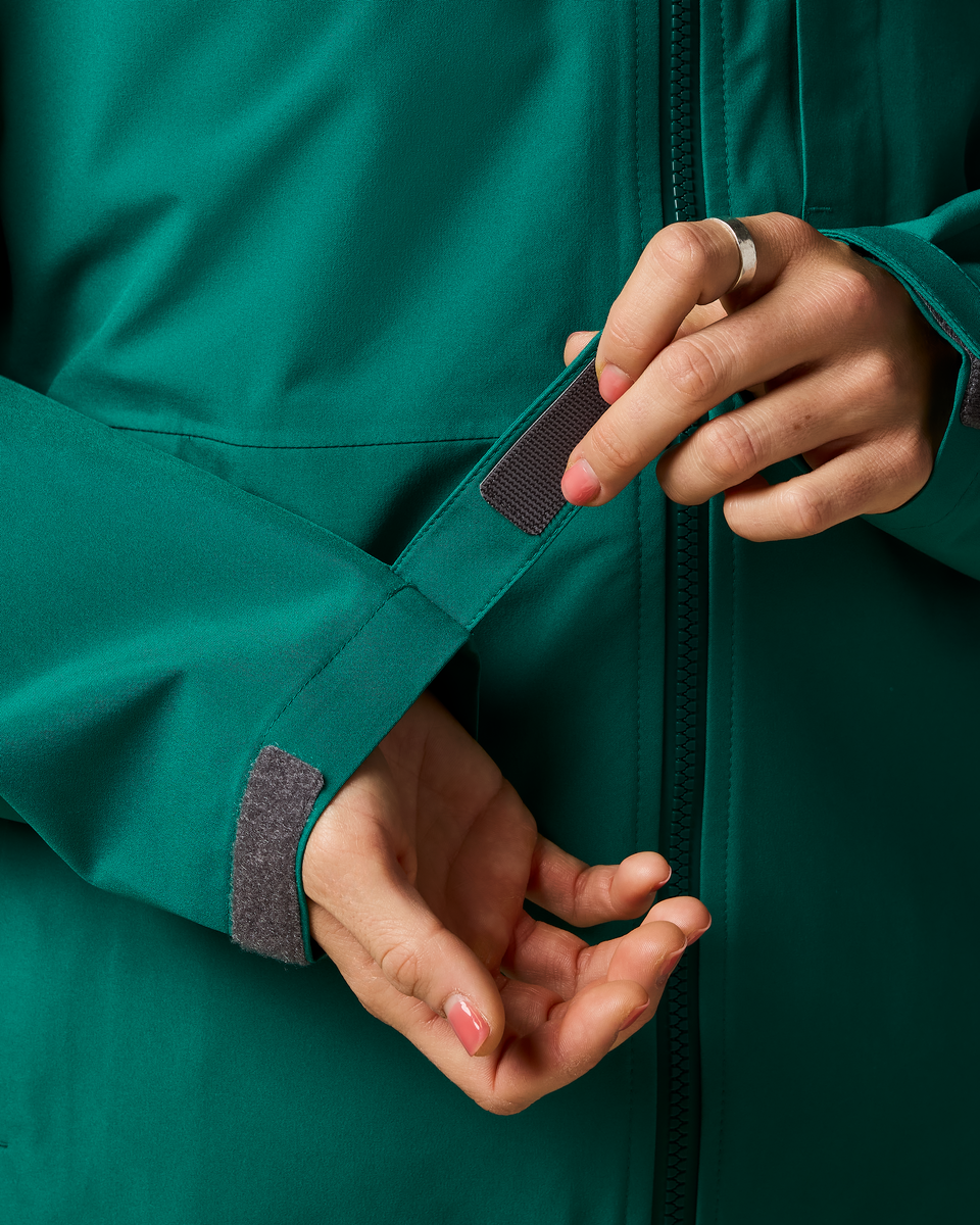 Cielo Rain Jacket - Women's, Malachite, Model Lola