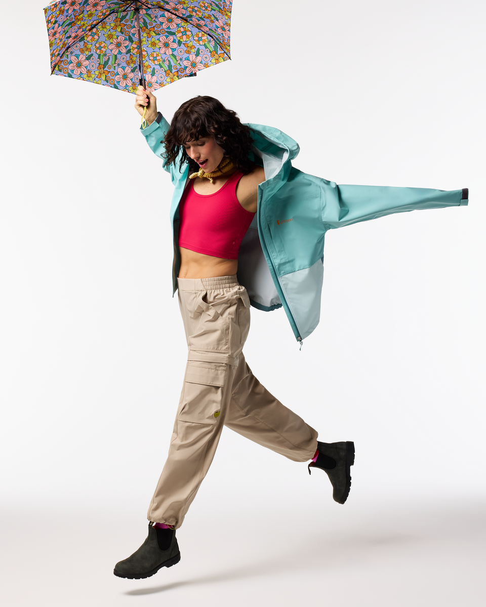 Cielo Rain Jacket - Women's, Tide Pool/Surf, Model Lola