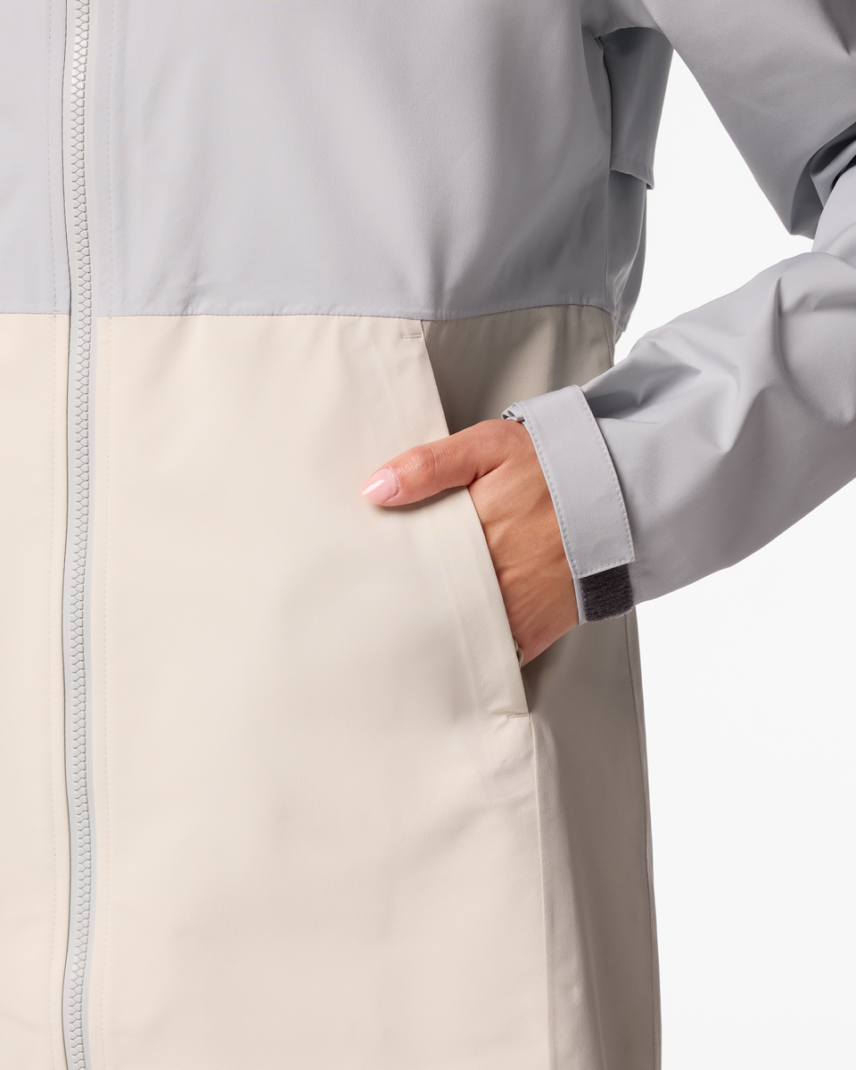 Cielo Rain Trench - Women's, Vapor/Chalk, Model Tiff