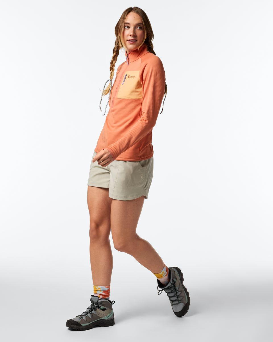 Otero Fleece Half-Zip Pullover - Women's, Grapefruit, Model Ellen