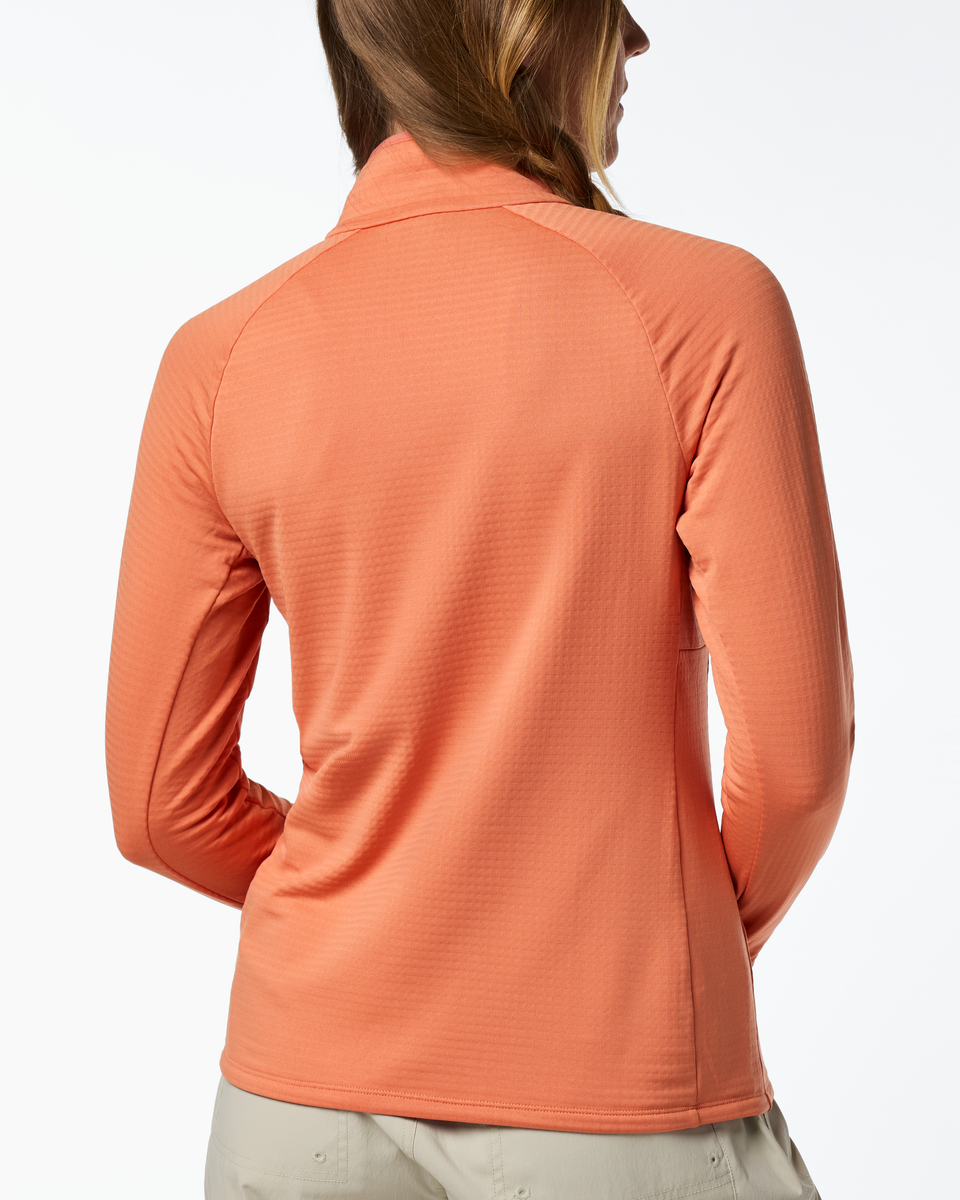 Otero Fleece Half-Zip Pullover - Women's, Grapefruit, Model Ellen