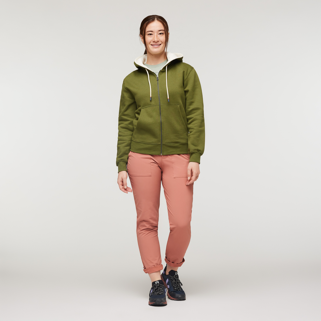 Do Good Organic Full-Zip Hoodie - Women's, Pine, Model Aya
