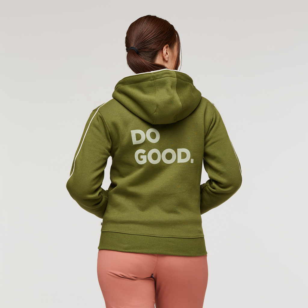 Do Good Organic Full-Zip Hoodie - Women's, Pine, Model Aya