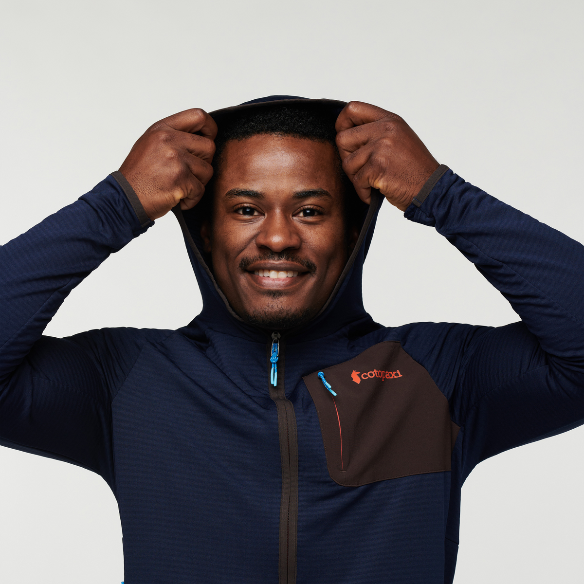 Otero Fleece Full-Zip Hooded Jacket - Men's, Maritime, Model Jeremy