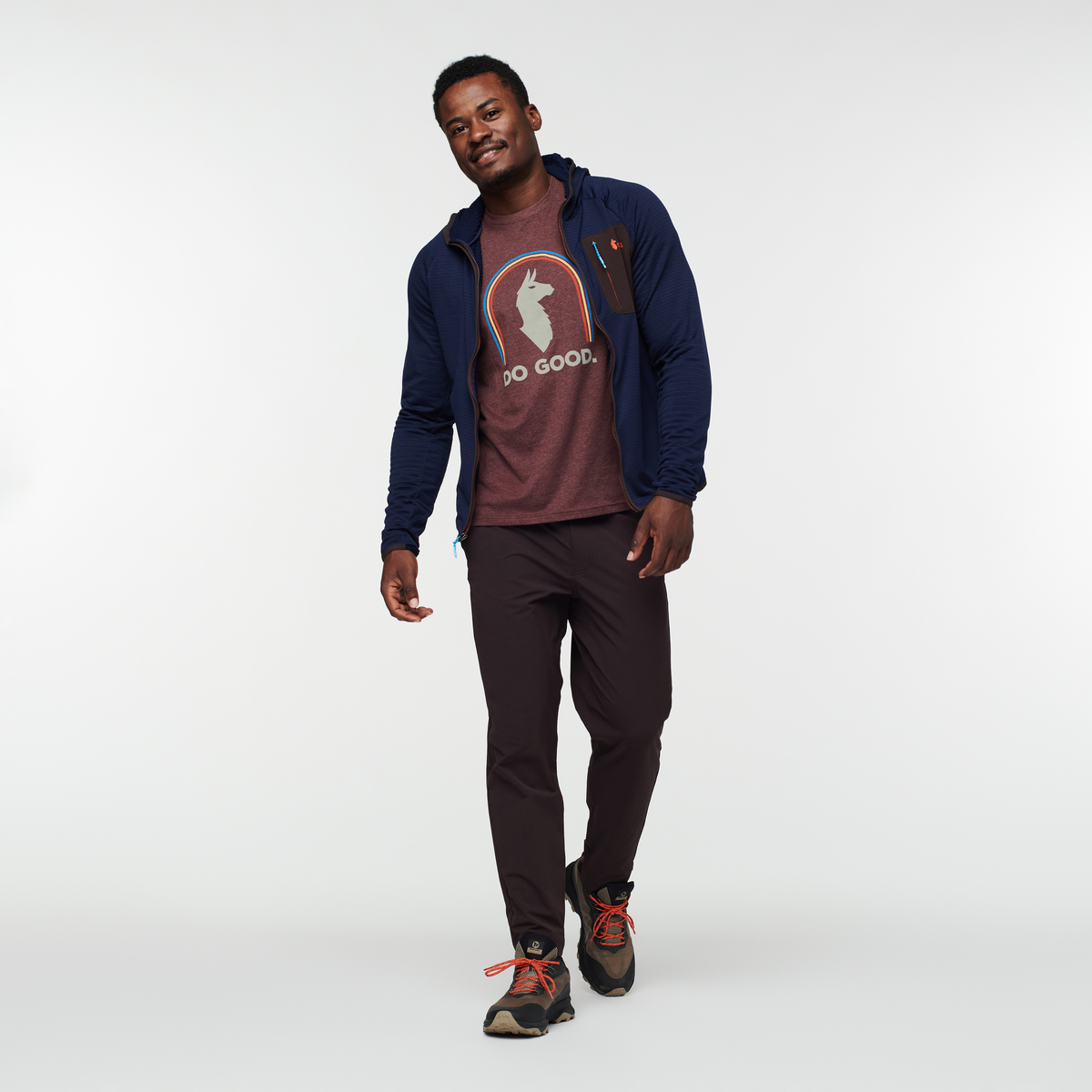 Otero Fleece Full-Zip Hooded Jacket - Men's, Maritime, Model Jeremy