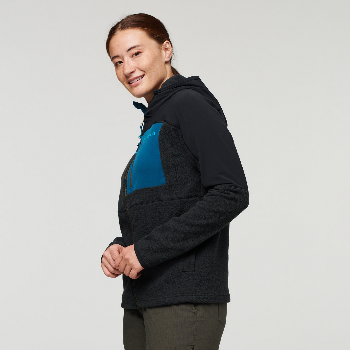 Abrazo Fleece Hooded Full-Zip Jacket - Women's, Black, Model Aya