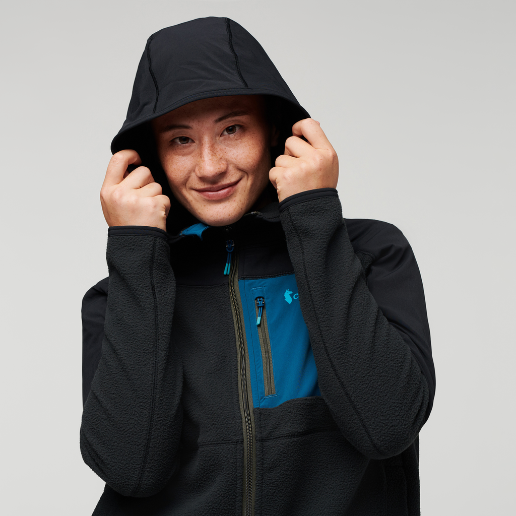 Abrazo Fleece Hooded Full-Zip Jacket - Women's, Black, Model Aya