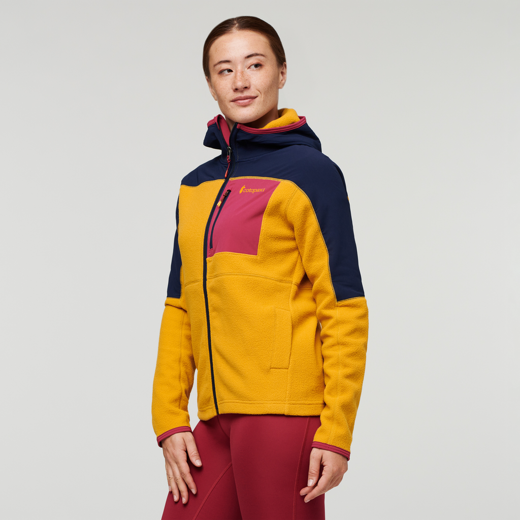 Abrazo Hooded Full-Zip Fleece Jacket - Women's, Maritime/Amber, Model Aya
