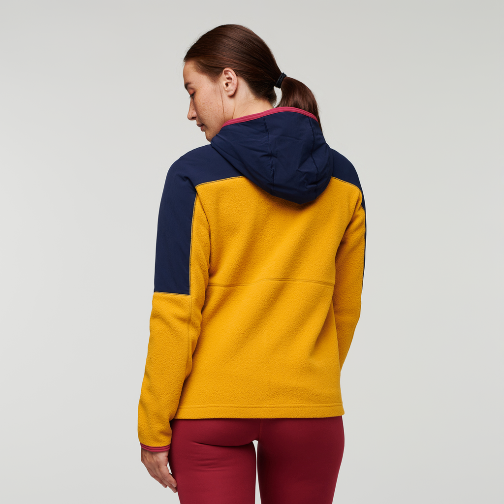 Abrazo Hooded Full-Zip Fleece Jacket - Women's, Maritime/Amber, Model Aya