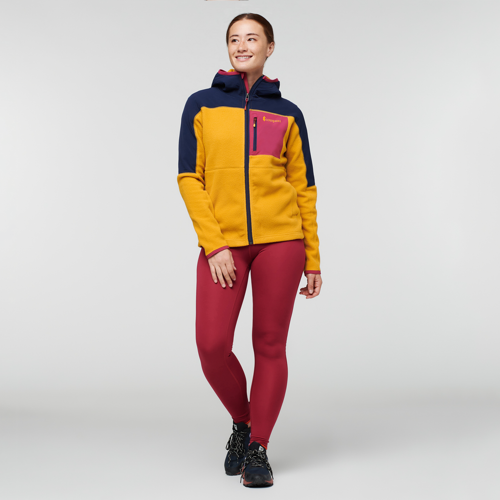 Abrazo Hooded Full-Zip Fleece Jacket - Women's, Maritime/Amber, Model Aya