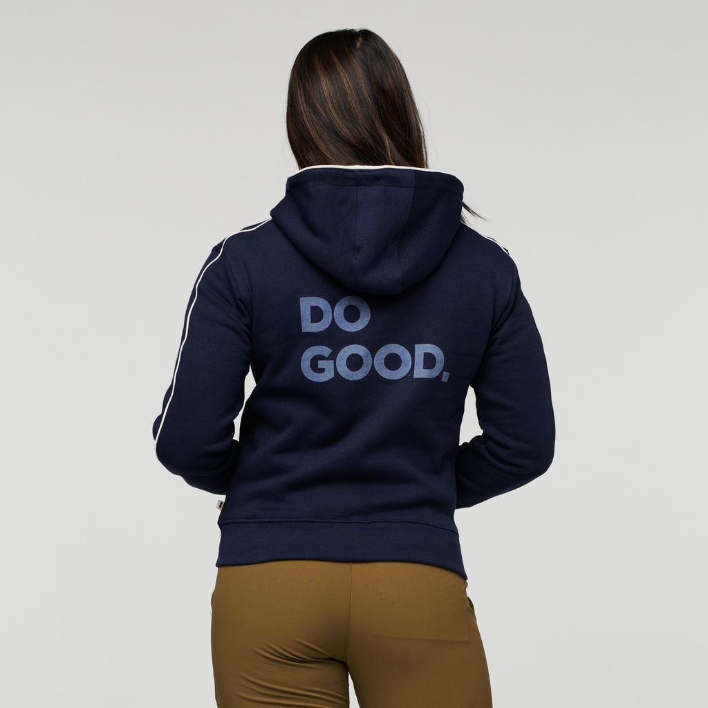 Do Good Organic Full-Zip Hoodie - Women's, Maritime, Model Maile