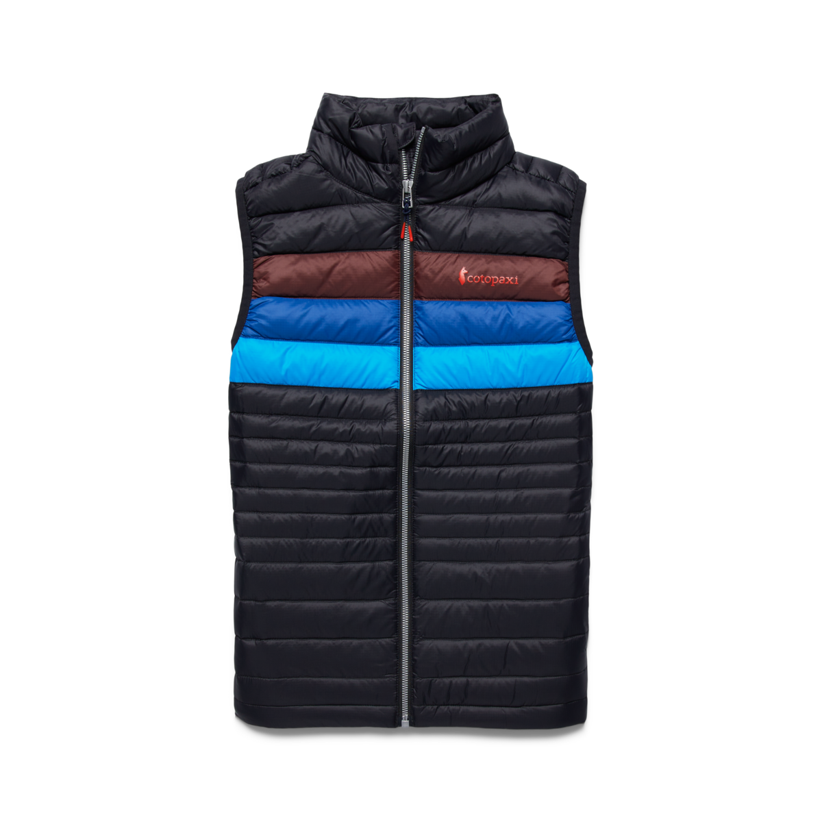Fuego Down Vest - Women's, Black/Chestnut Stripes