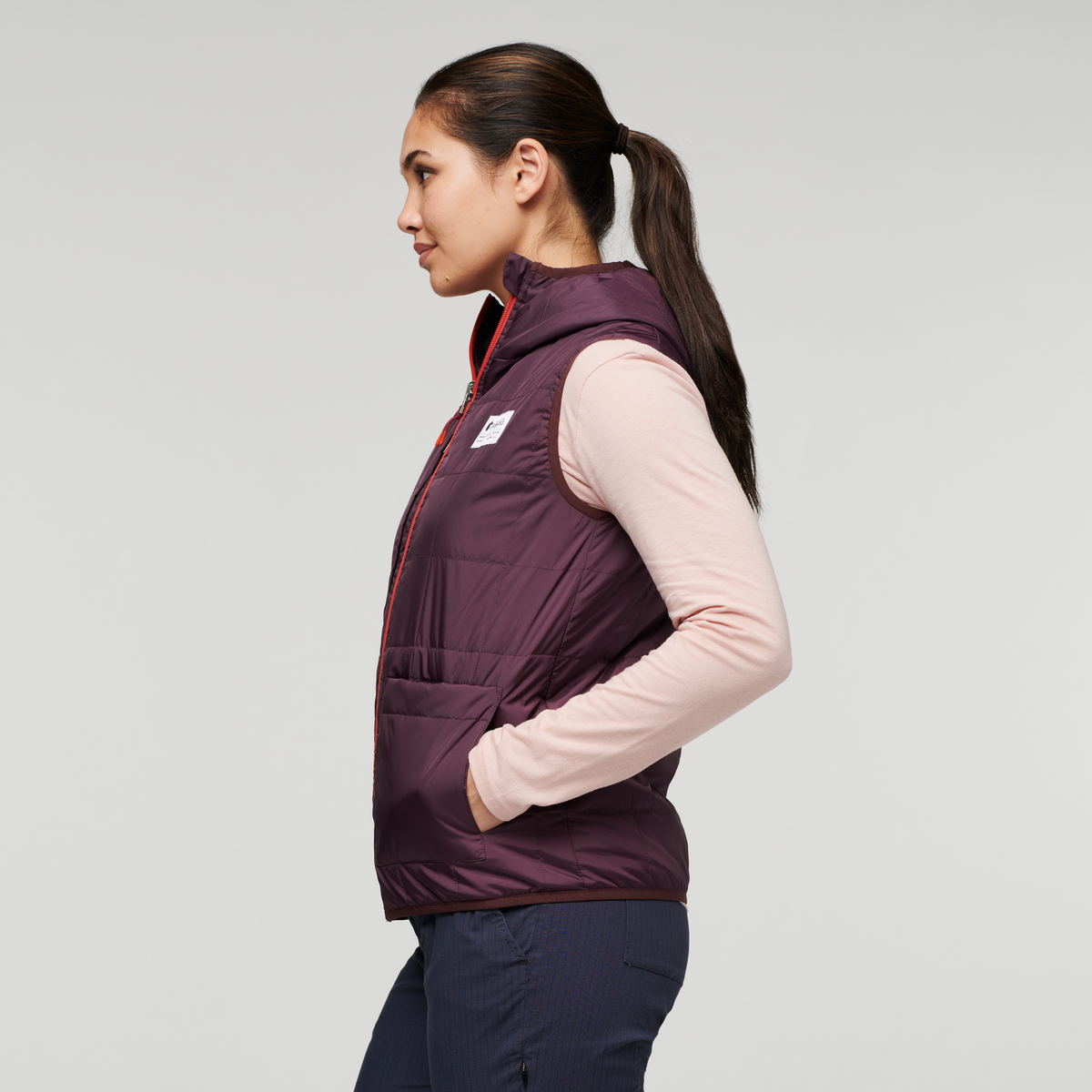 Teca Cálido Hooded Vest - Women's, Provence, Model Maile