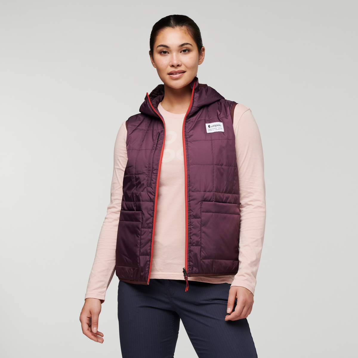 Teca Cálido Hooded Vest - Women's, Provence, Model Maile