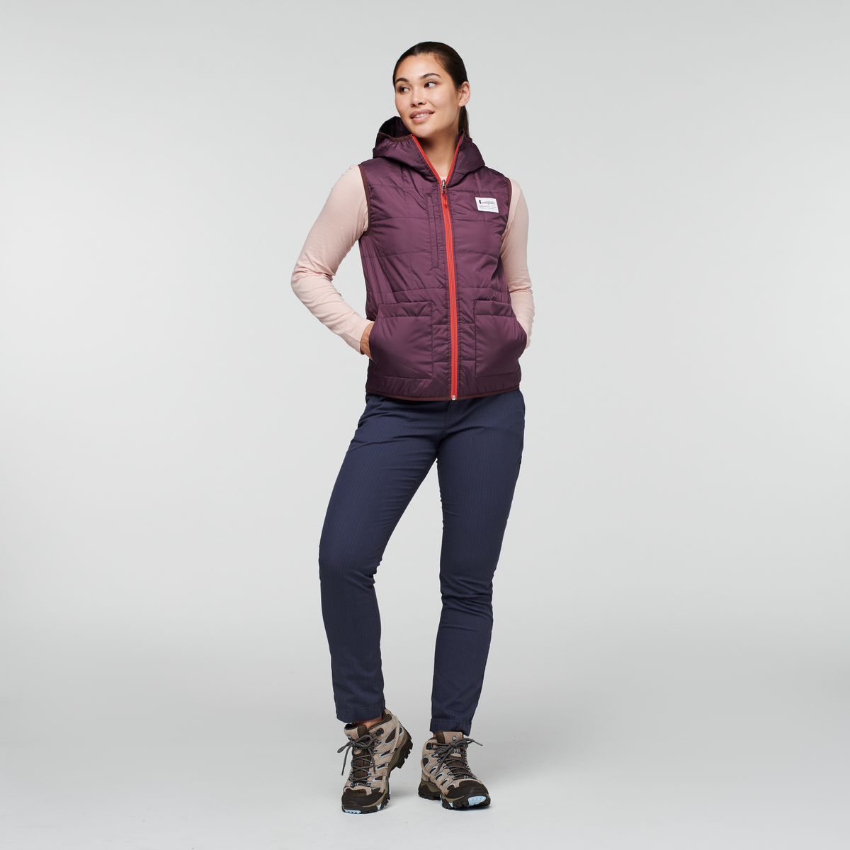 Teca Cálido Hooded Vest - Women's, Provence, Model Maile