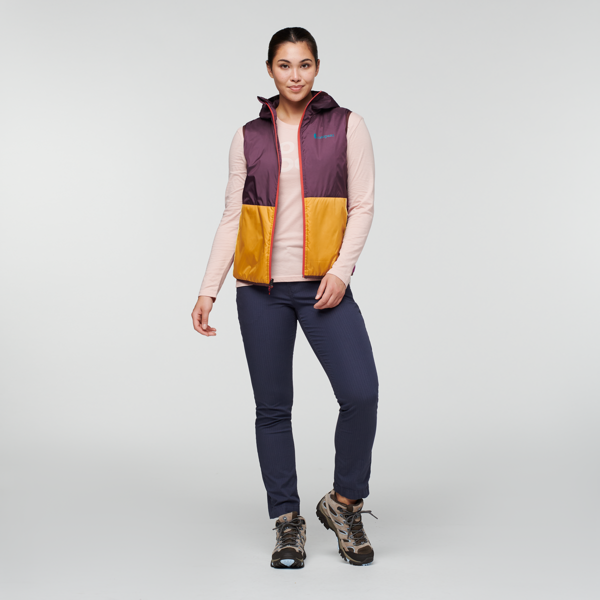 Teca Cálido Hooded Vest - Women's, Provence, Model Maile