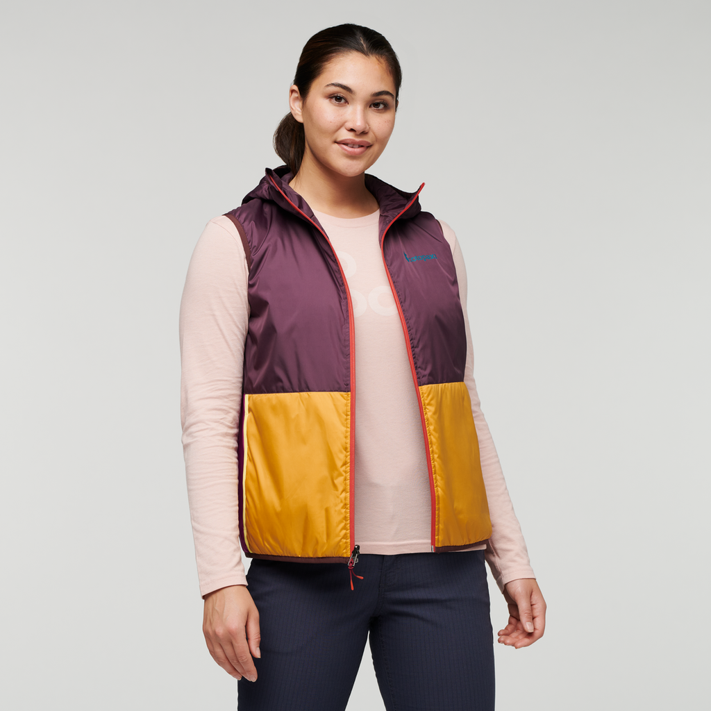 Teca Cálido Hooded Vest - Women's, Provence, Model Maile