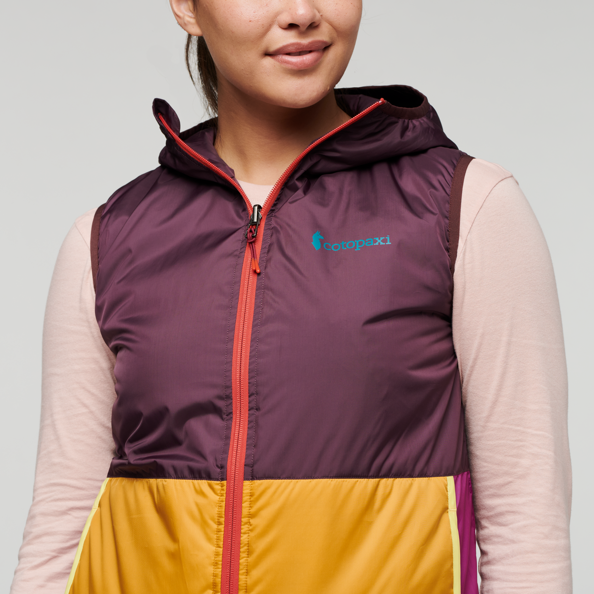 Teca Cálido Hooded Vest - Women's, Provence, Model Maile