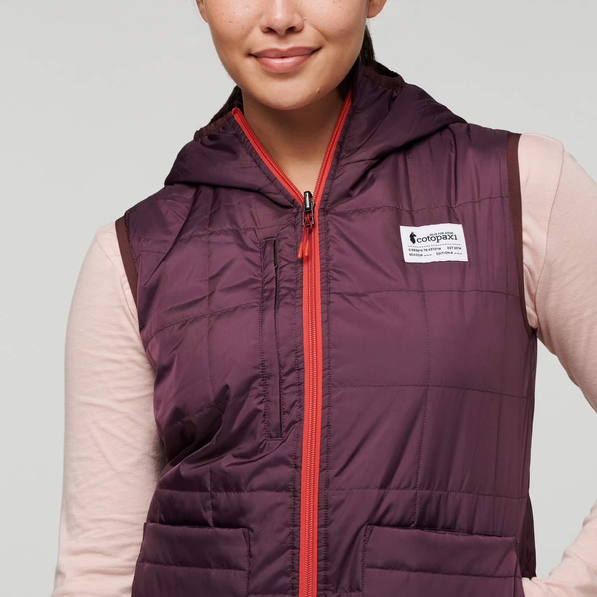 Teca Cálido Hooded Vest - Women's, Provence, Model Maile