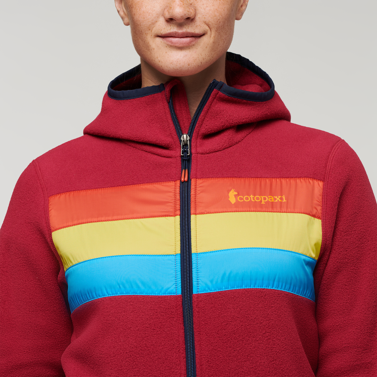 Teca Fleece Hooded Full-Zip Jacket - Women's, Danger Zone, Model Aya