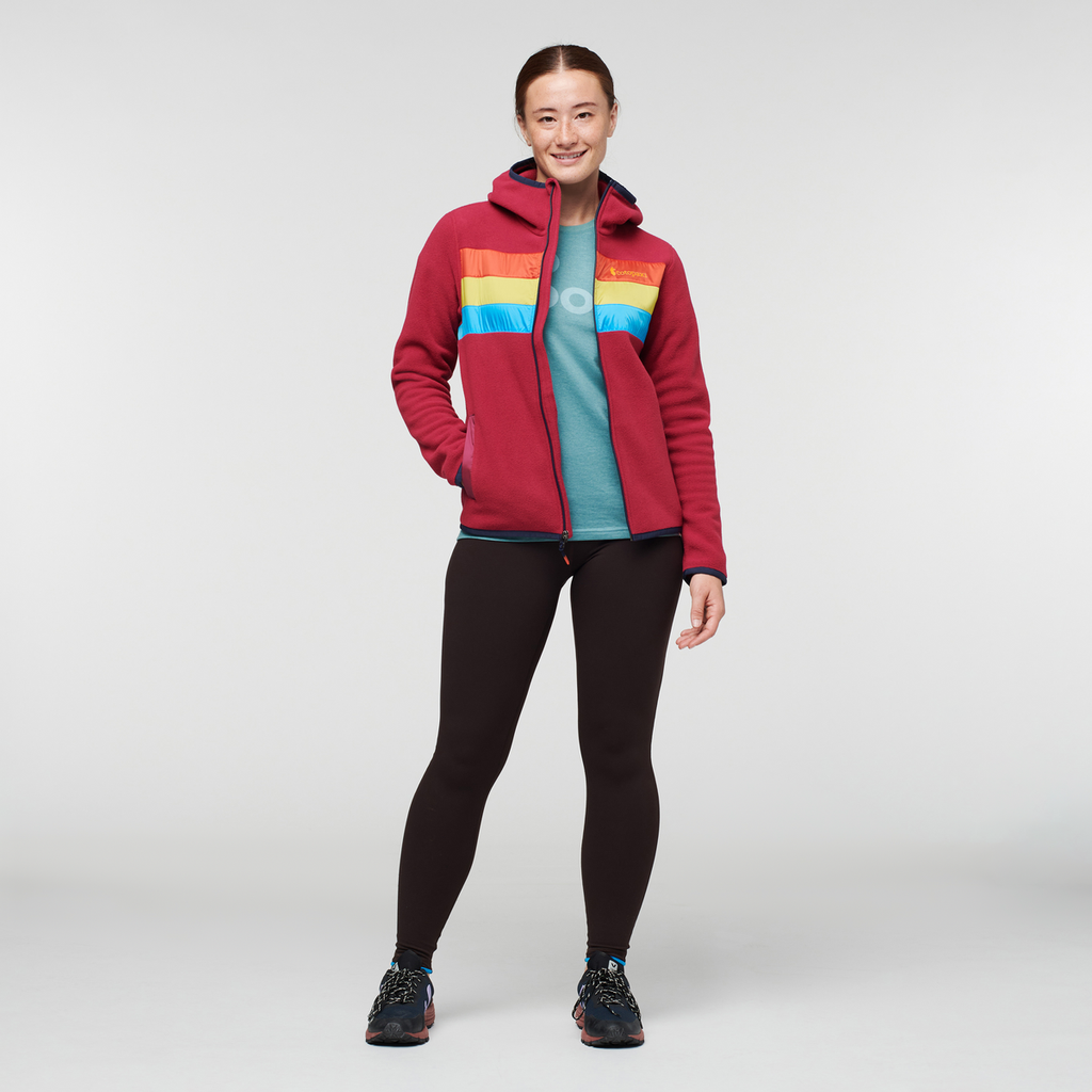 Teca Fleece Hooded Full-Zip Jacket - Women's, Danger Zone, Model Aya