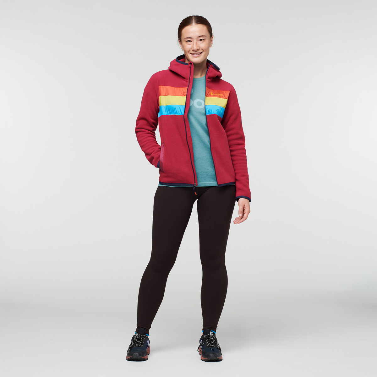 Teca Fleece Hooded Full-Zip Jacket - Women's, Danger Zone, Model Aya