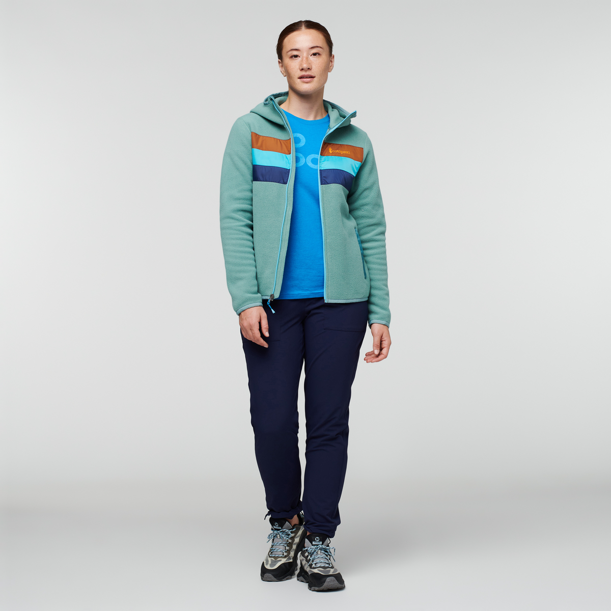 Teca Fleece Hooded Full-Zip Jacket - Women's, Watercolor, Model Aya