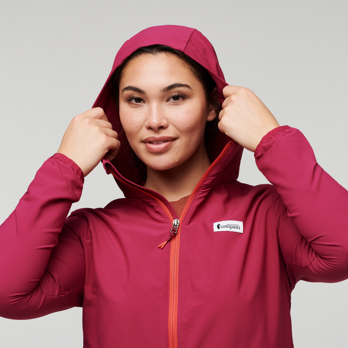 Viento Travel Jacket - Women's, Raspberry, Model Maile
