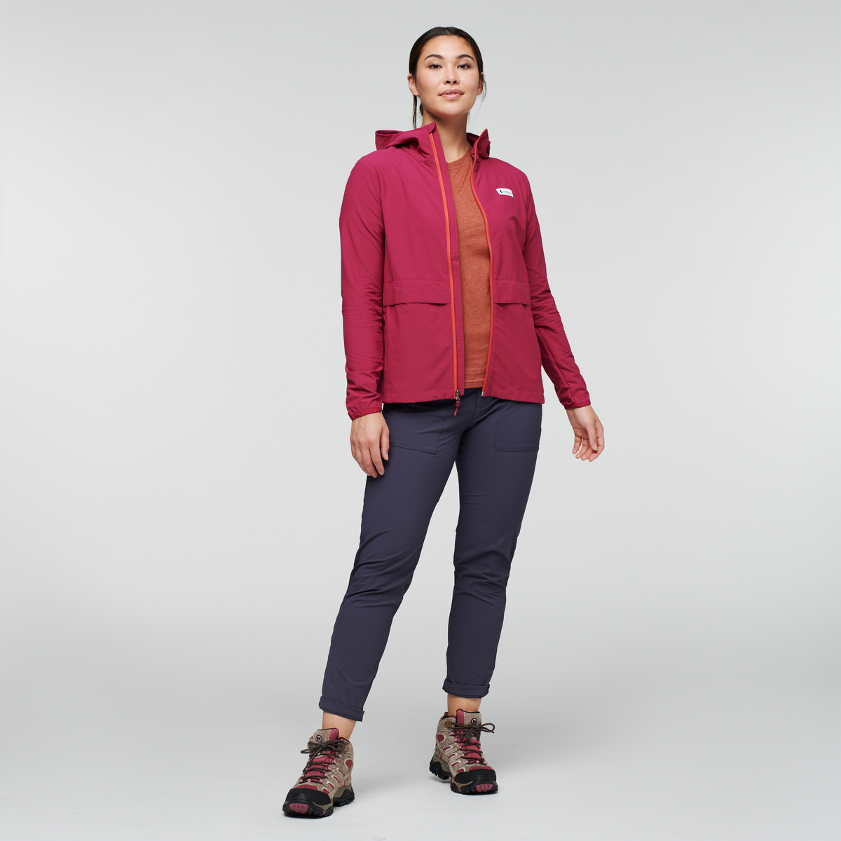 Viento Travel Jacket - Women's, Raspberry, Model Maile