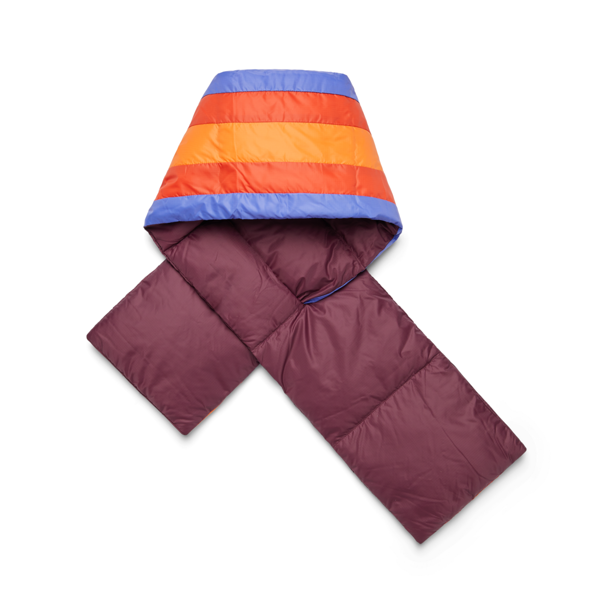 Fuego Down Scarf, Wine Stripes