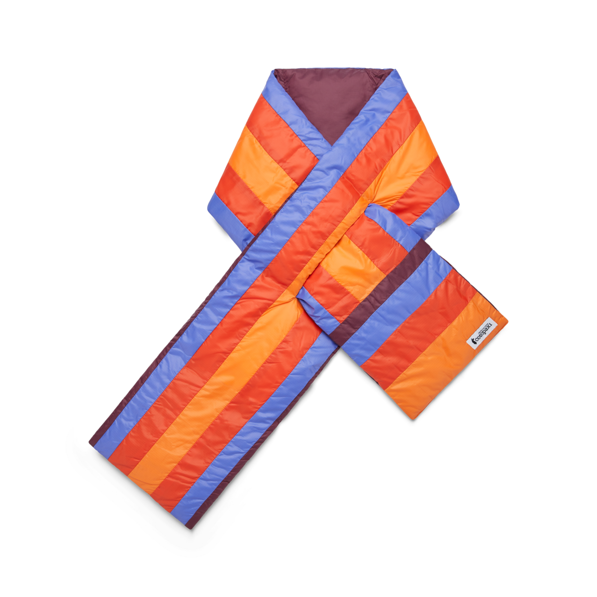 Fuego Down Scarf, Wine Stripes