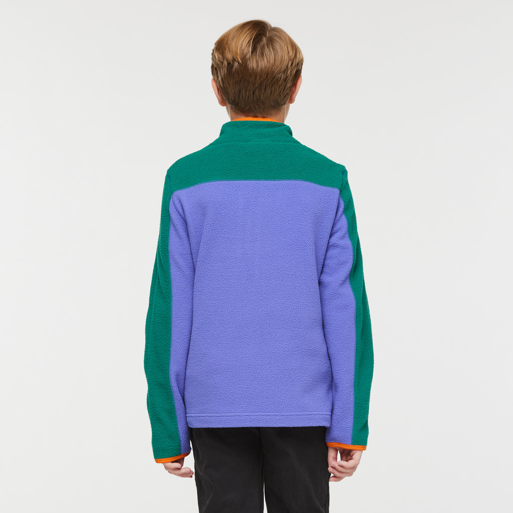 Abrazo Half-Zip Fleece Jacket - Kids', Greenery/Amethyst, Model Dax