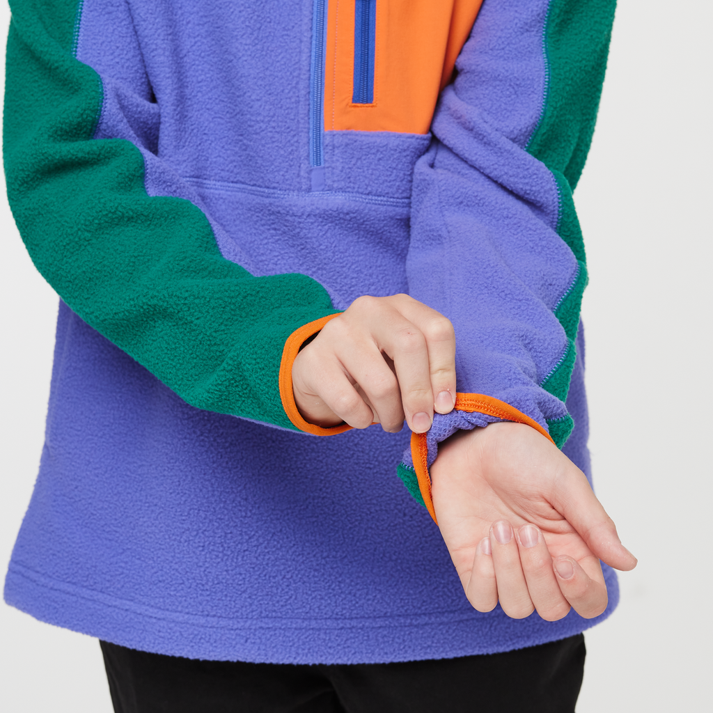 Abrazo Half-Zip Fleece Jacket - Kids', Greenery/Amethyst, Model Dax