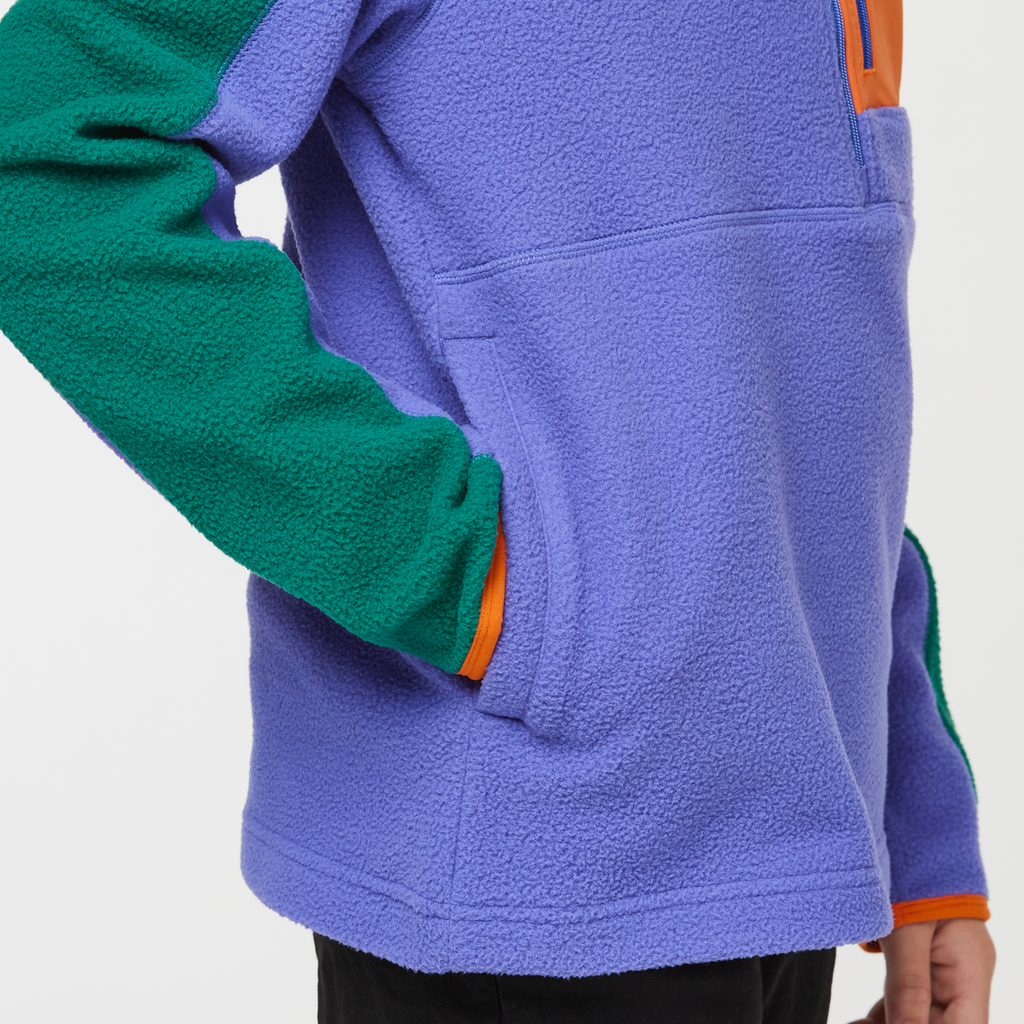 Abrazo Half-Zip Fleece Jacket - Kids', Greenery/Amethyst, Model Dax