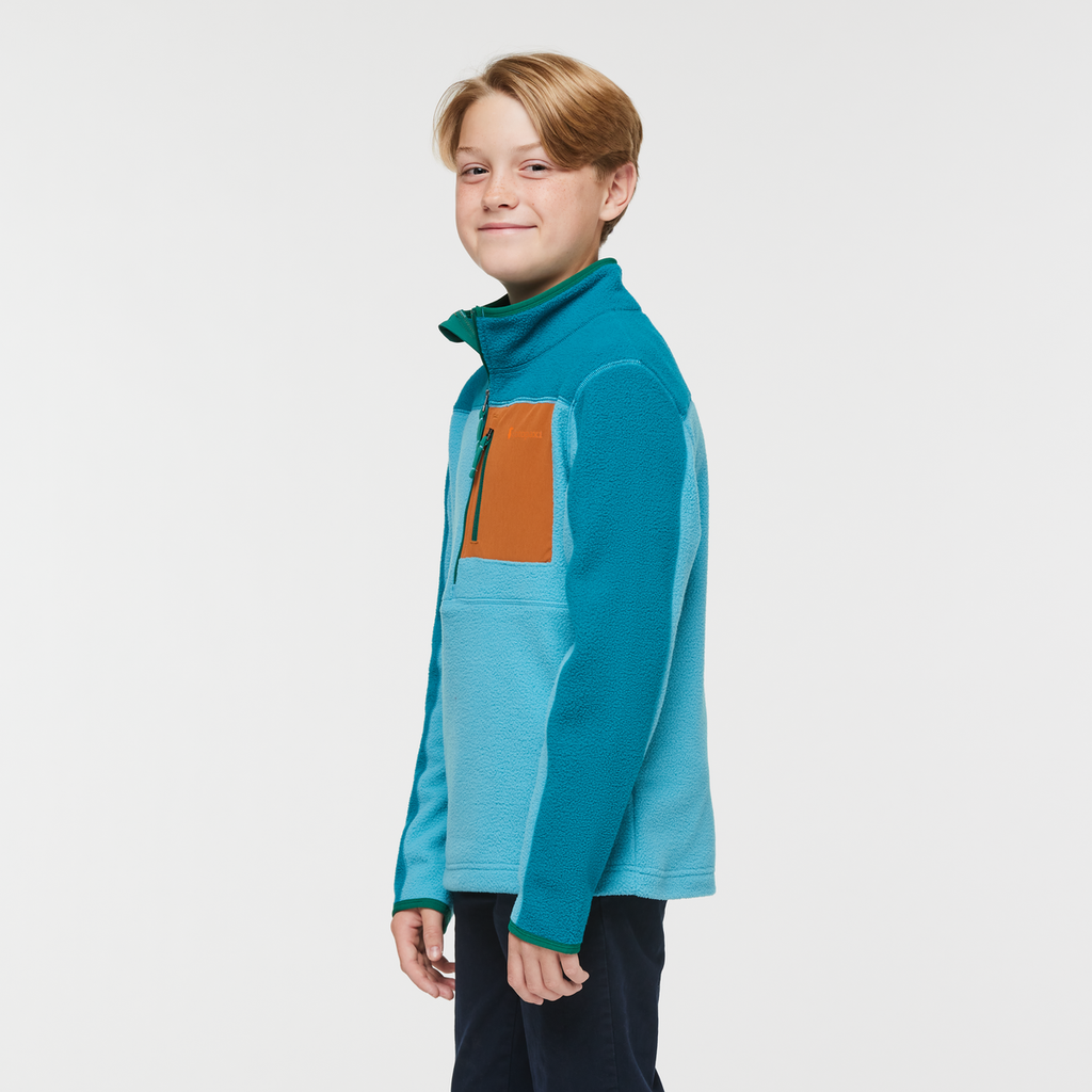 Abrazo Half-Zip Fleece Jacket - Kids', Gulf/Poolside, Model Dax