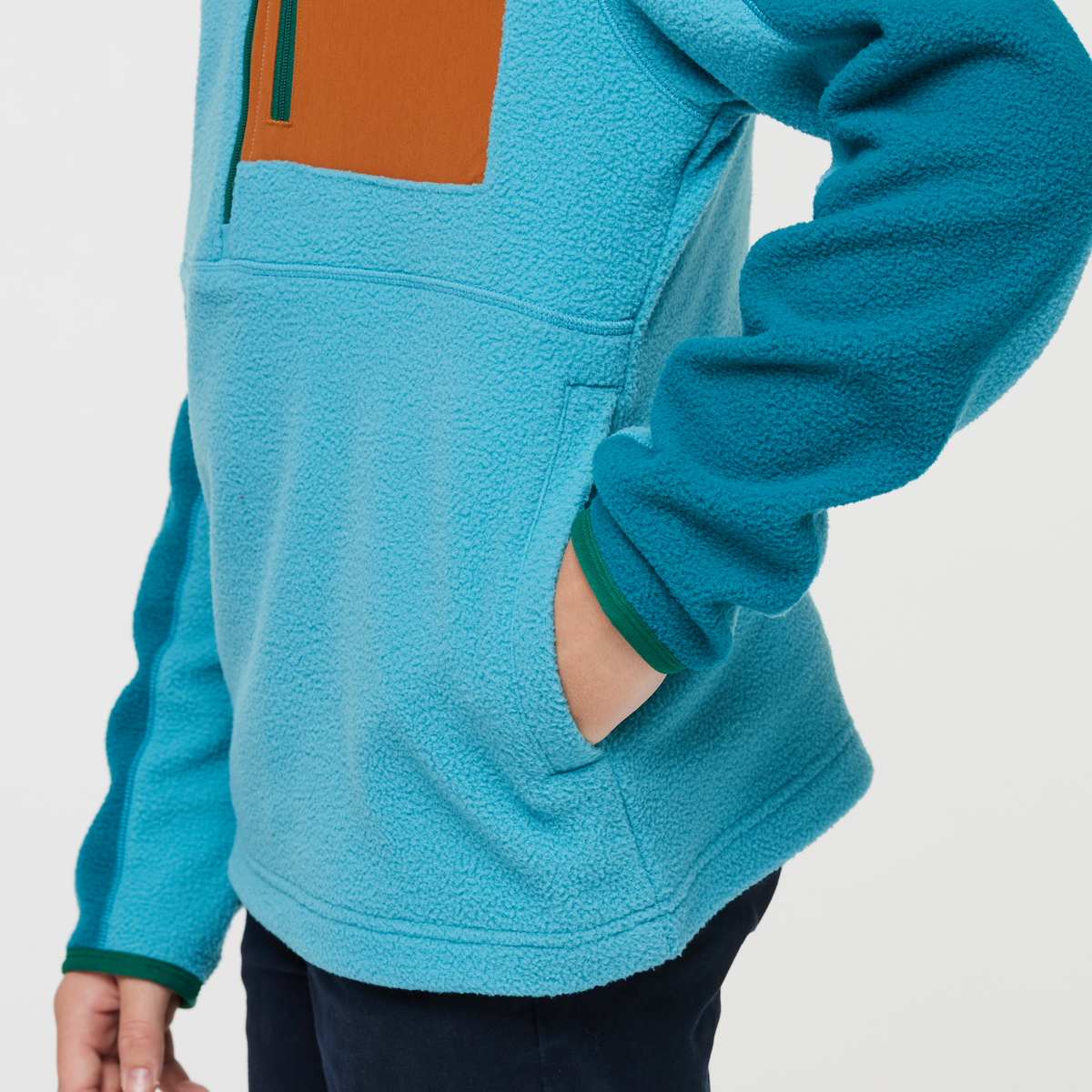 Abrazo Half-Zip Fleece Jacket - Kids', Gulf/Poolside, Model Dax