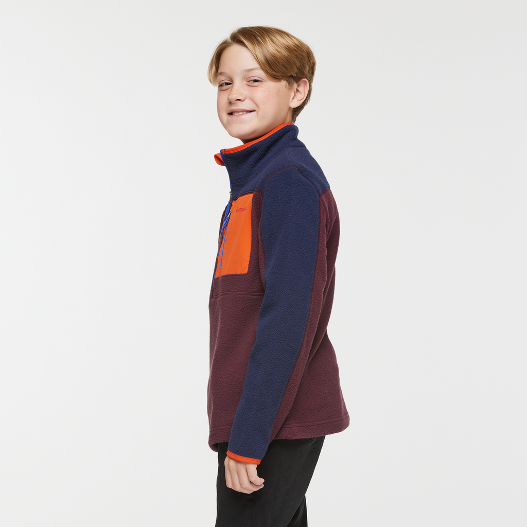 Abrazo Half-Zip Fleece Jacket - Kids', Maritime/Wine, Model Dax