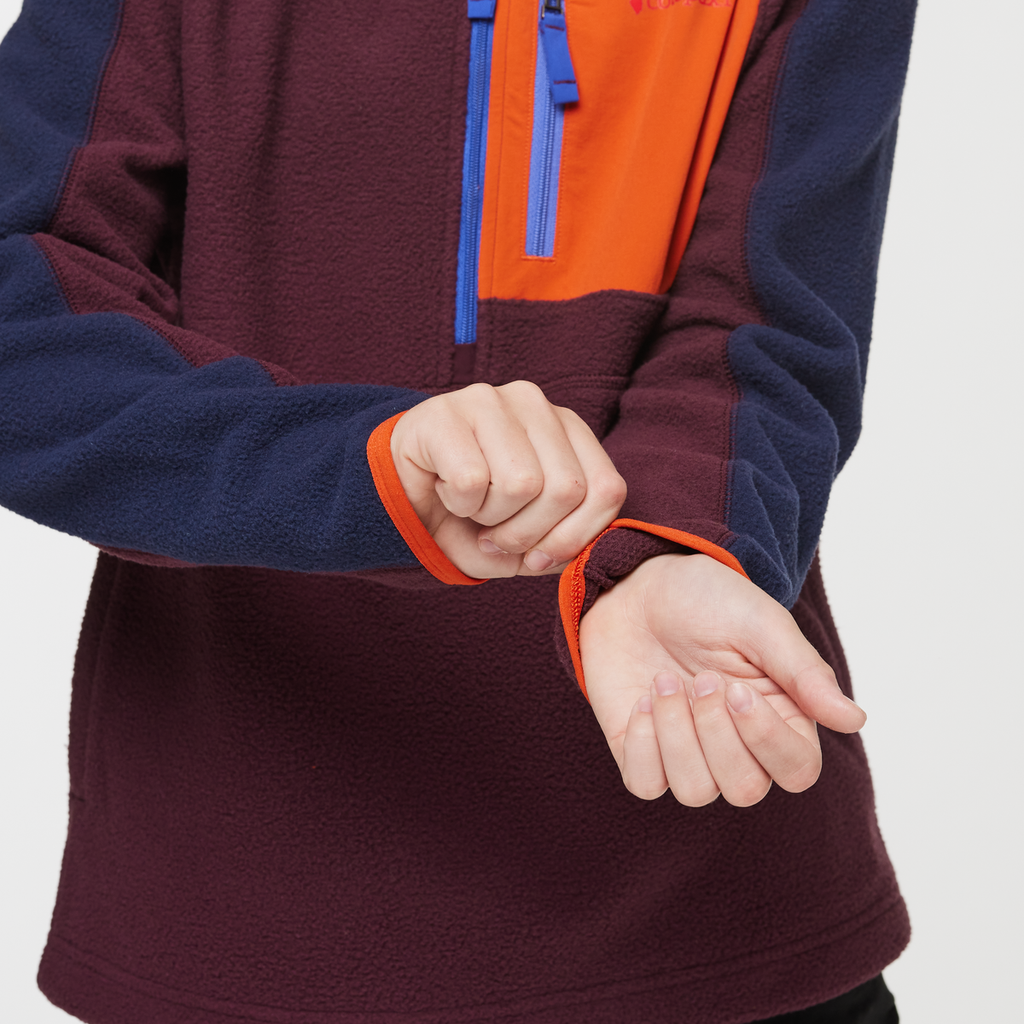 Abrazo Half-Zip Fleece Jacket - Kids', Maritime/Wine, Model Dax