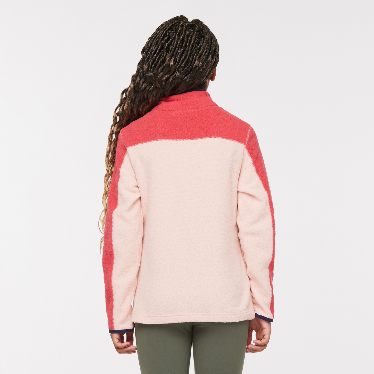 Abrazo Half-Zip Fleece Jacket - Kids', Strawberry/Rosewood, Model Adelina