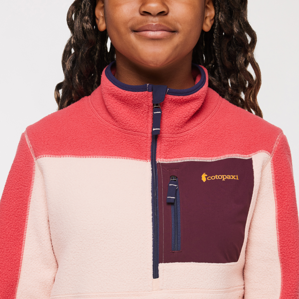 Abrazo Half-Zip Fleece Jacket - Kids', Strawberry/Rosewood, Model Adelina