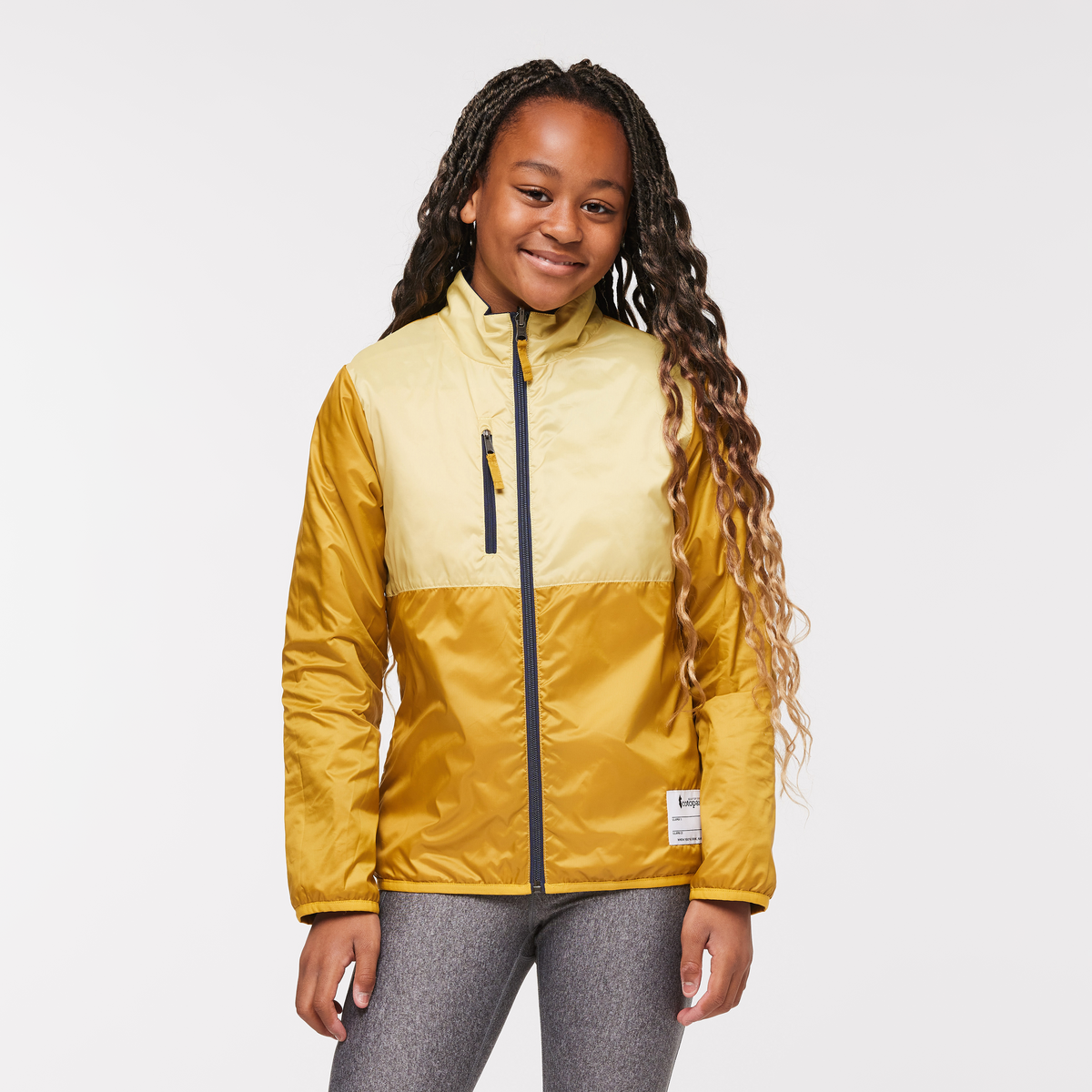 Kids' Capa Insulated Jacket, Maritime/Wheat, Model Adelina