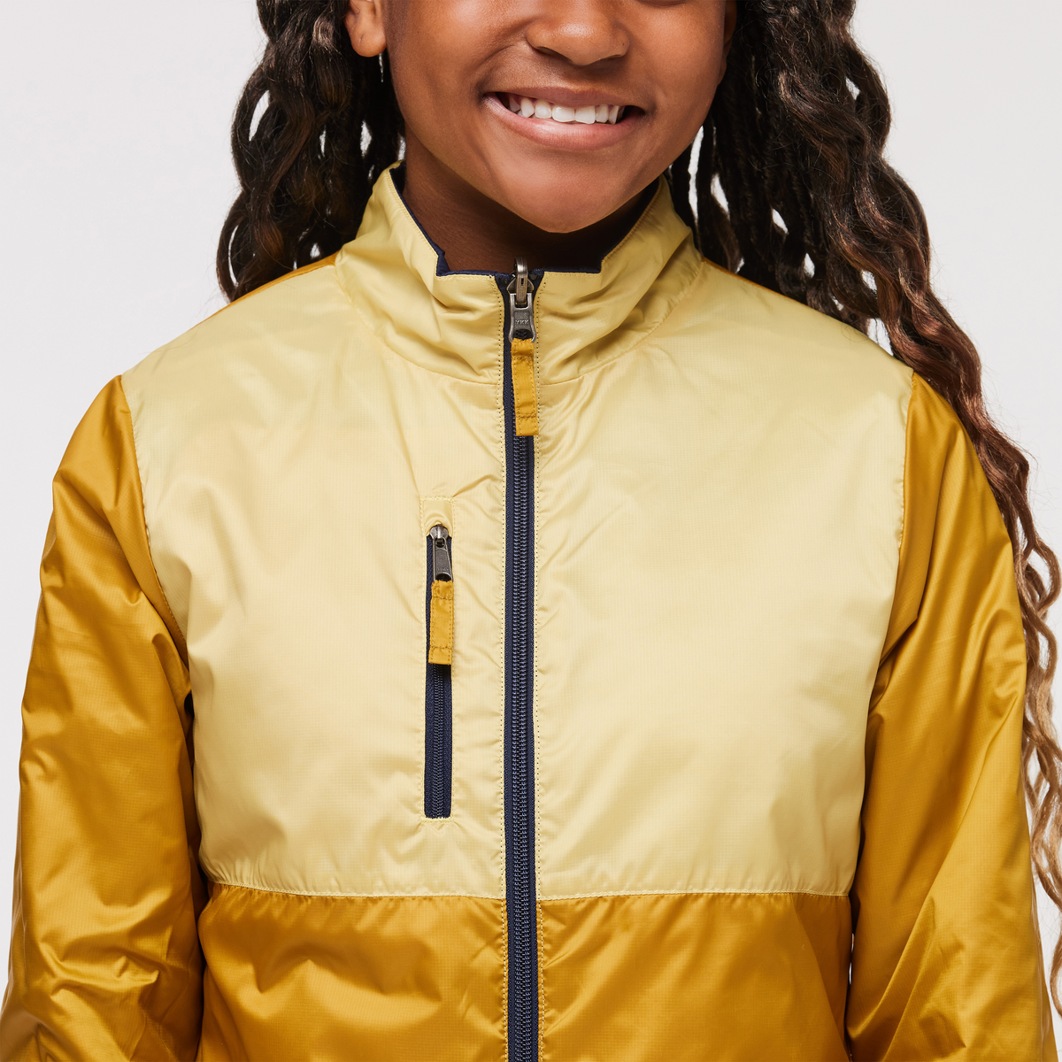 Kids' Capa Insulated Jacket, Maritime/Wheat, Model Adelina