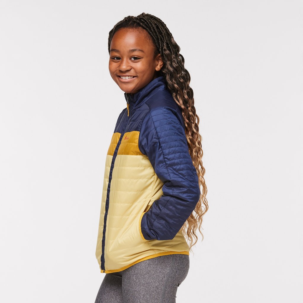 Kids' Capa Insulated Jacket, Maritime/Wheat, Model Adelina