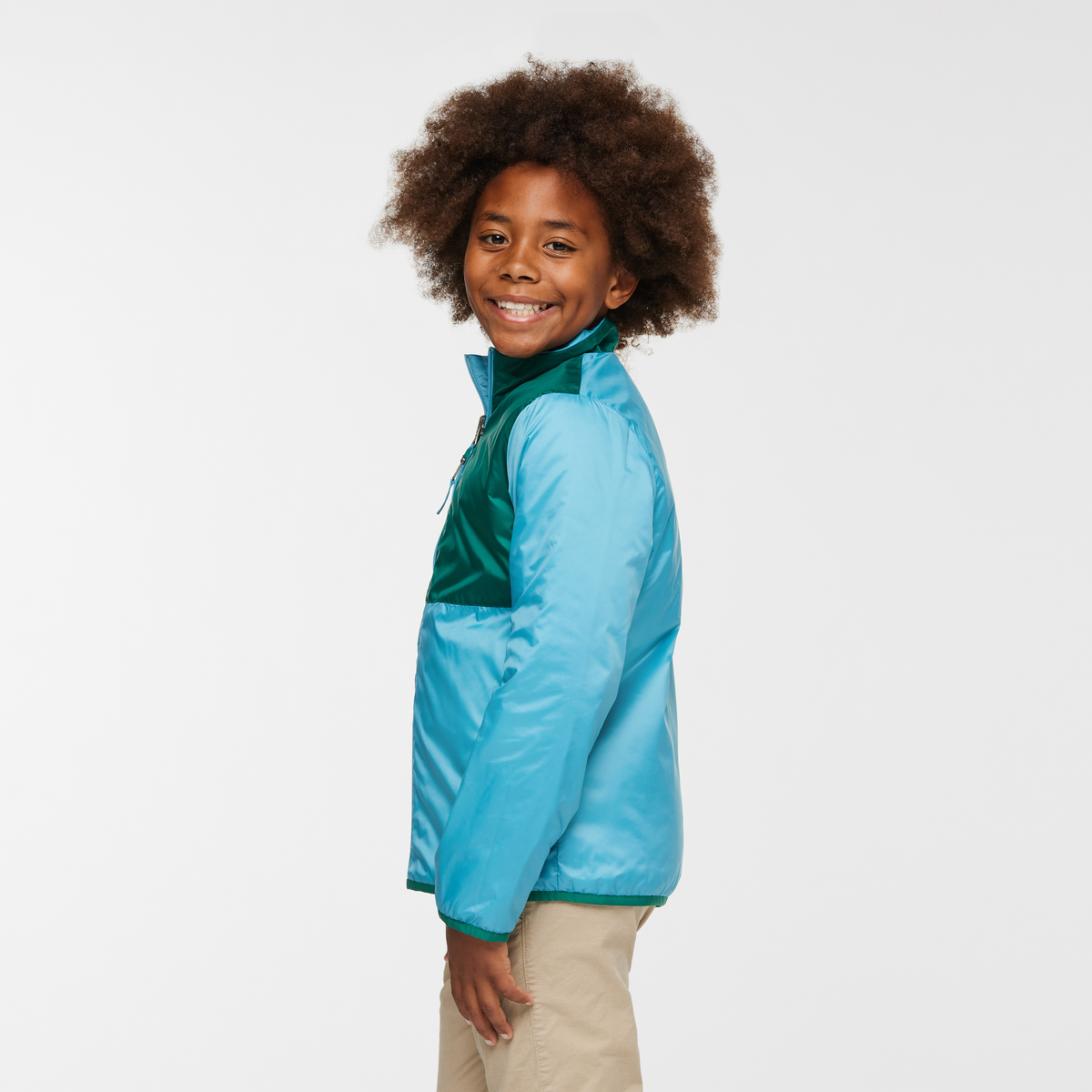 Capa Insulated Jacket- Kids', Poolside/Sea Glass, Model Isaiah