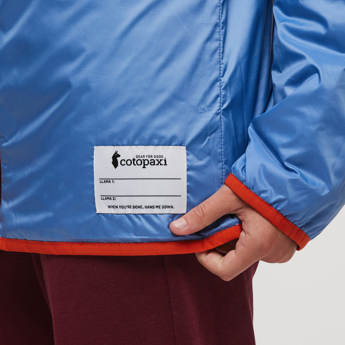 Capa Insulated Jacket- Kids', Wine/Lupine, Model Gemma Nye