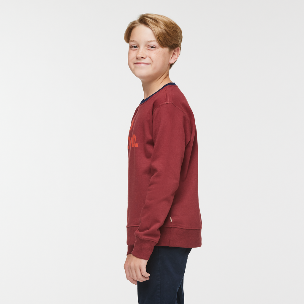 Do Good Crew Sweatshirt - Kids', Burgundy, Model Dax