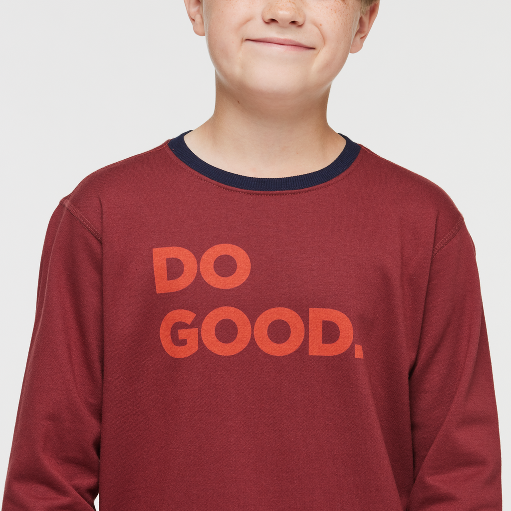 Do Good Crew Sweatshirt - Kids', Burgundy, Model Dax
