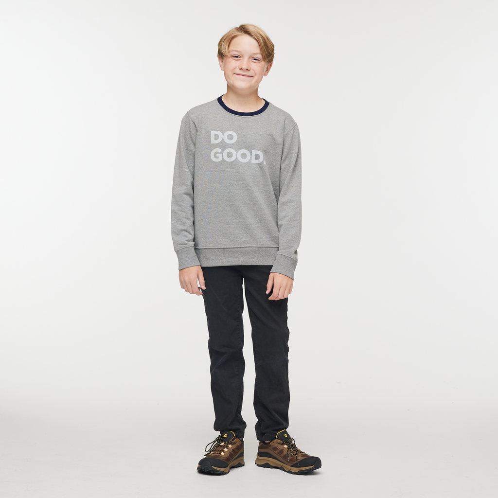 Do Good Crew Sweatshirt - Kids', Heather Grey, Model Dax