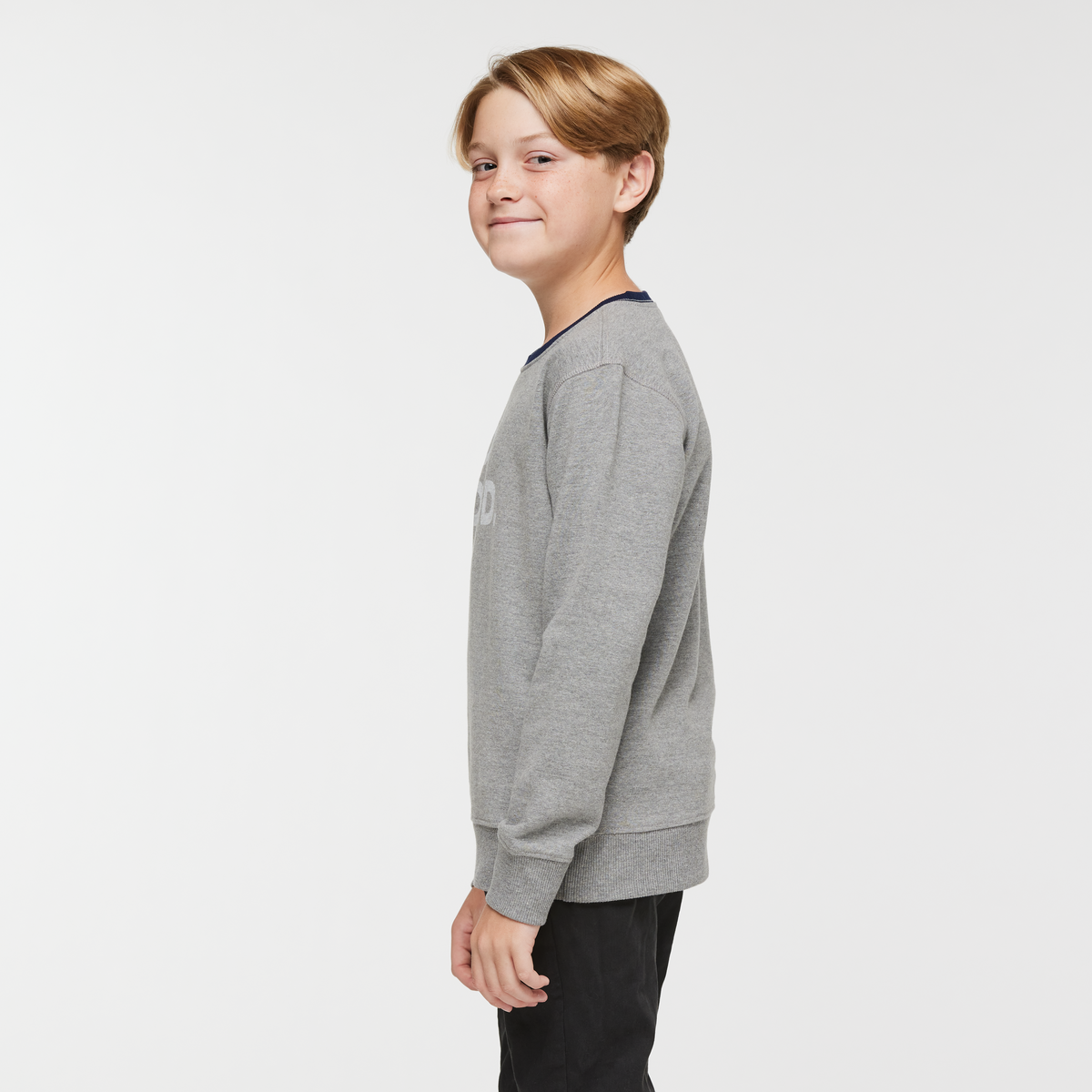 Do Good Crew Sweatshirt - Kids', Heather Grey, Model Dax