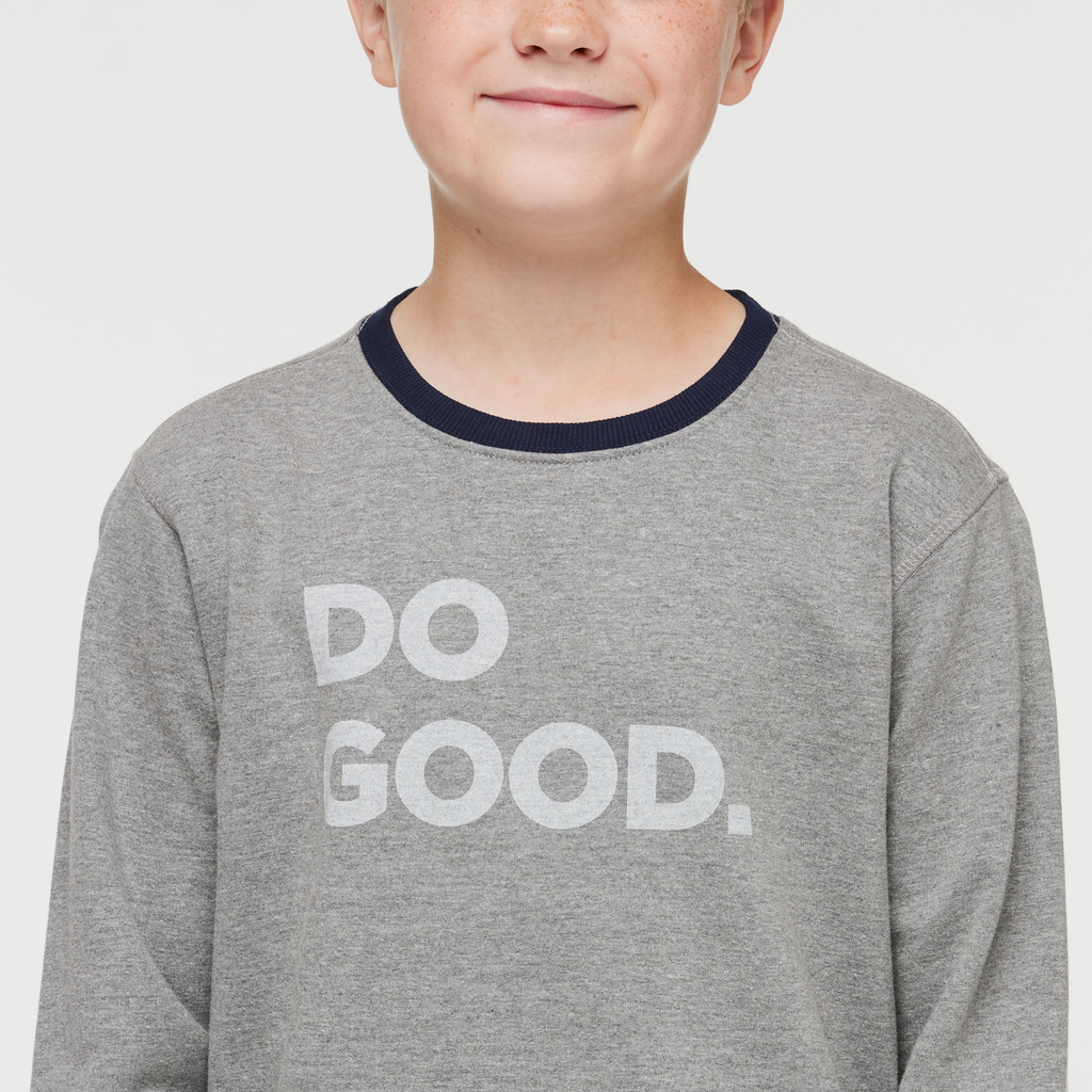 Do Good Crew Sweatshirt - Kids', Heather Grey, Model Dax